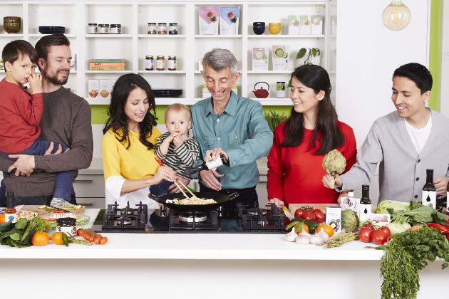 Christopher Dawson (centre) the founder of Clearspring with members of his family 