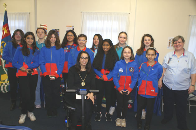 Jennifer (right) with a local girlguide group