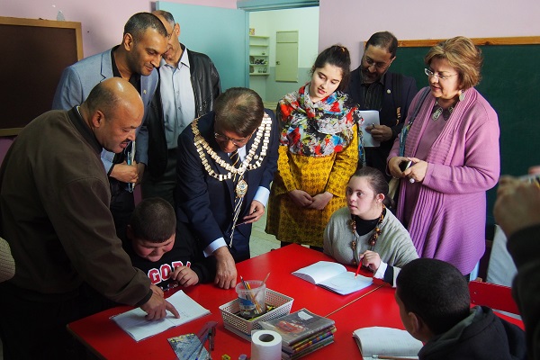 With staff and children at the Annahda Special Educational Needs School