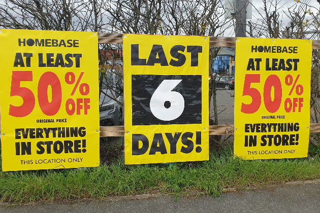 Signs appeared outside the store this week