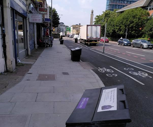 Purple grit bin