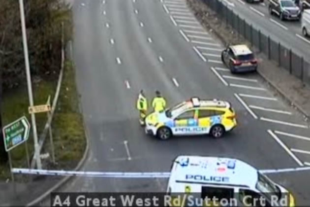 Police close the A4 following the collision