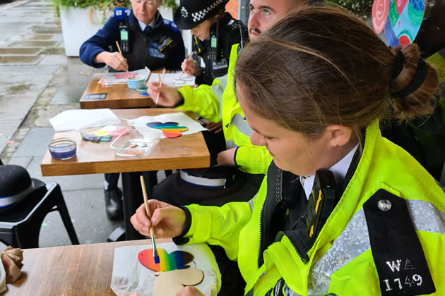 Police officers contributing their work to the project