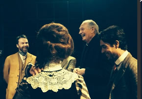 Alan Alda shares a joke with the cast- Pic Torin Douglas 
