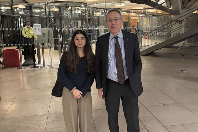 Andy Slaughter MP with Ealaf, Hammersmith and Fulham Member of Youth Parliament
