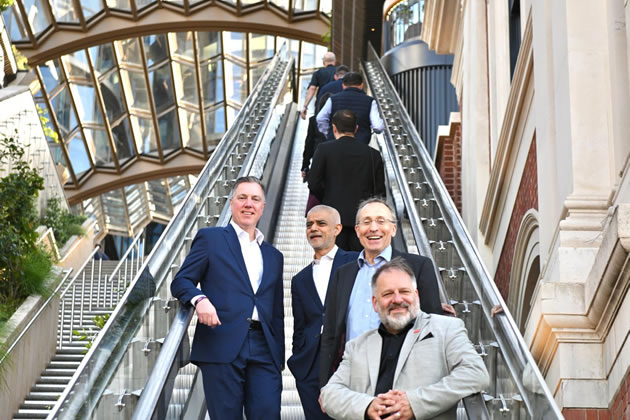 With London Mayor, Sir Sadiq Khan, Howard Dawber, Deputy London Mayor for Business and Michael Volkert, Olympia&rsquo;s CEO
