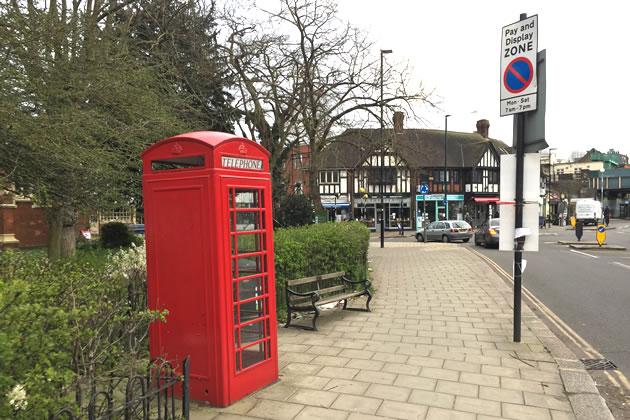 The phone box by St Michael and All Angels Church is up for adoption 
