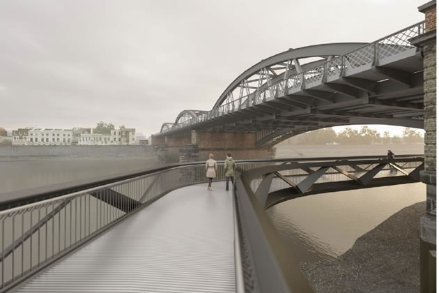 Artist’s impression of the Barnes Bridge Walkway