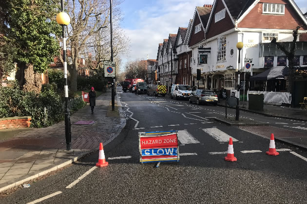 No traffic is allowed to enter from Turnham Green Terrace 