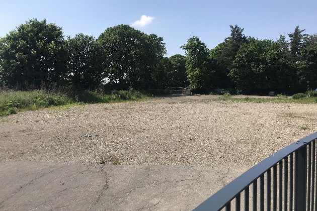 The boathhouse site viewed from the Dukes Meadows Footbridge 