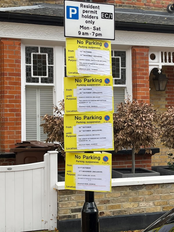 brackley Road parking signs