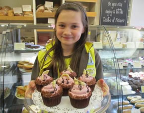 nine year old Evely Pryde winner  of cupcake baking contest 