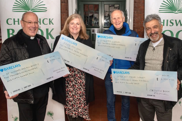 The festival charities receive their very big cheques