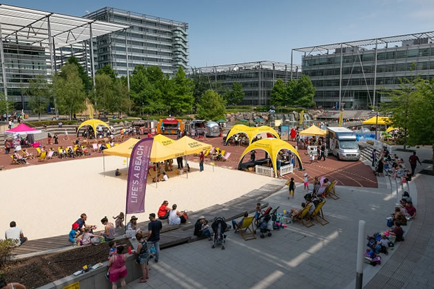 Events are held regular in the afternoons at Chiswick Business Park