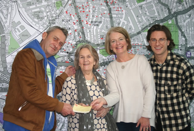 presenttion of cheque to Acton Homeless charity 
