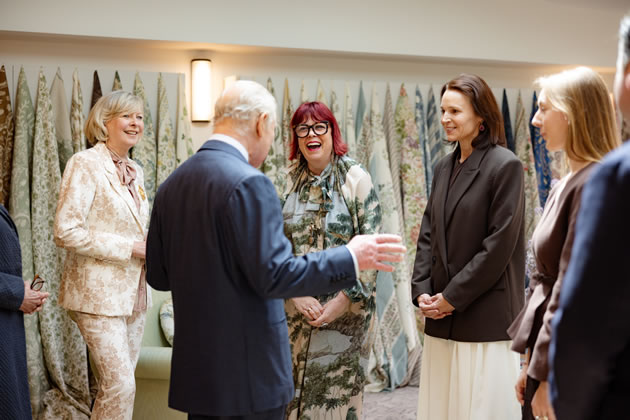 The King with Lisa Montague, Claire Vallis and Sanderson Designers - Sanderson Design Group - Picture: Claire Menary
