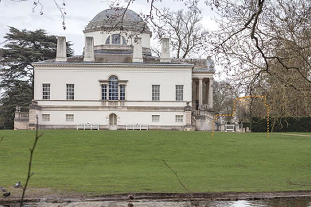 A CGI from planning documentation shows new building just visible to the right of Chiswick House