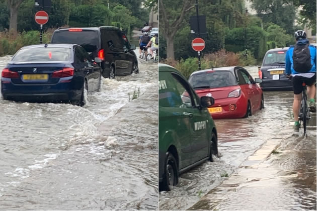 Drivers seeking short cut encounter Chiswick Mall flooding