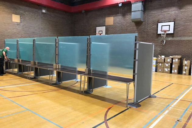 Sports Hall has been transformed into a testing centre for the virus