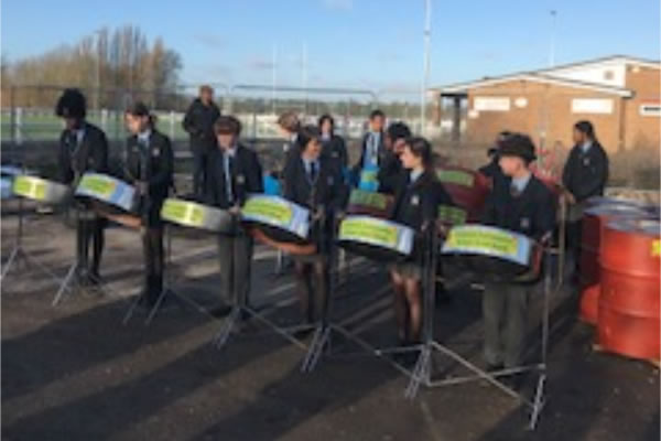 A steel band performed to mark the opening 