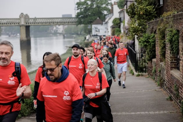 Fuller's staff embark on their walk from Chiswick 