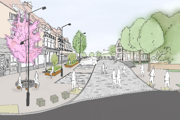 A visualisation of Grove Park Road after the proposed changes