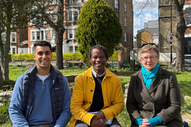 Cllrs Vickram Grewal, Ron Mushiso, Joanna Biddolph 