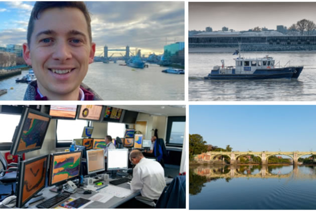 Joshua Rebbettes (top left) and images from his job as a deputy harbour master 