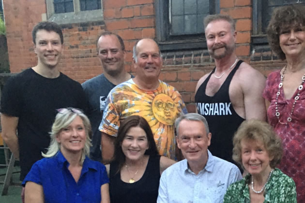 Members of the St. Michael's Players cast for Harvey with director Alastair Dewar on front row second from right