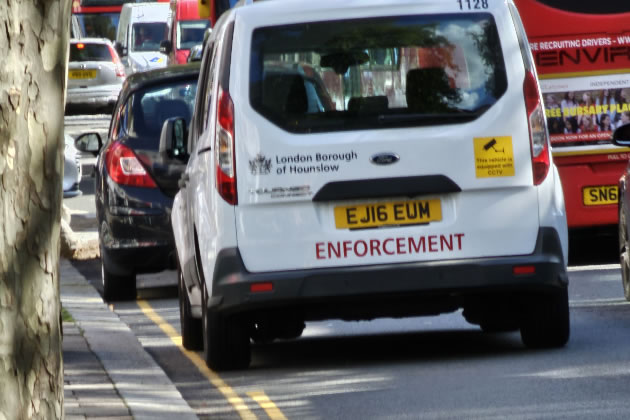 The enforcement van parked up to report Mr Curtis 