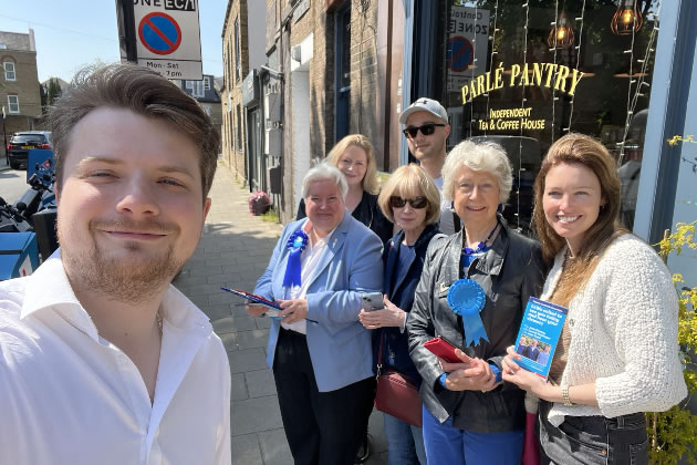 Councillor Jack Emsley and friends out canvassing