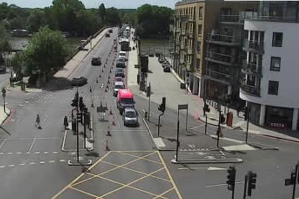 Chiswick High Road at the junction with Kew Bridge Road