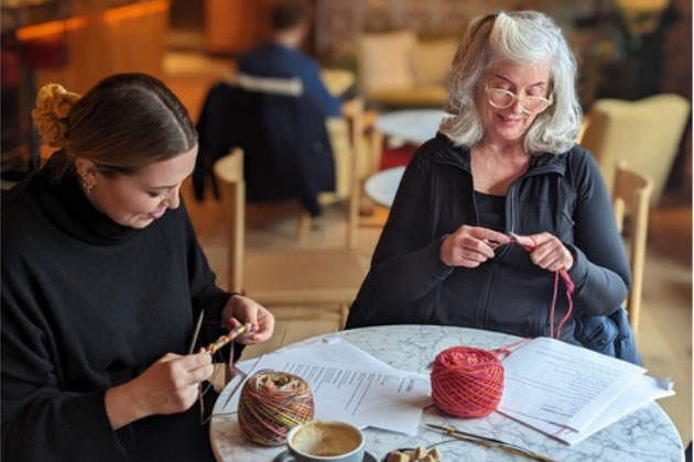 Knitting is described as a different type of mindfulness practice