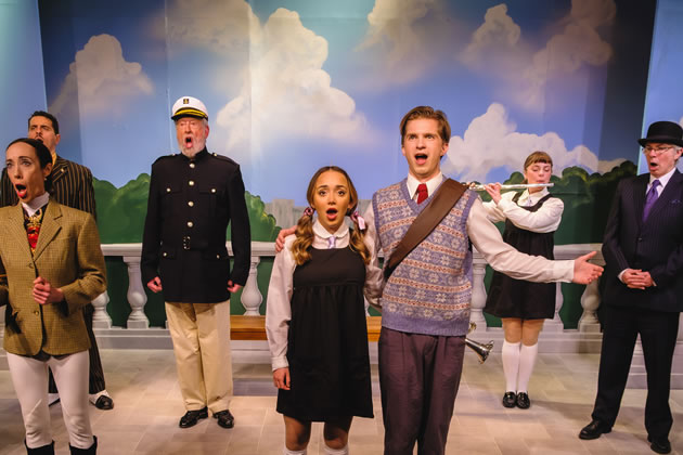 Cast members of The Mikado at The Tabard Theatre 