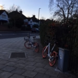 mobikes parked 