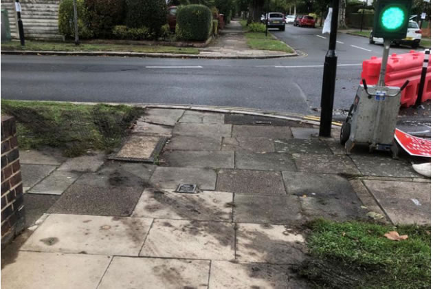 Some motorists are driving around the barriers damaging grass verges