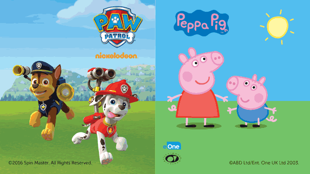 paw patrol and peppa pig