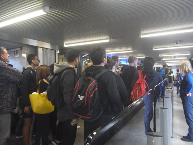 a queue at Gunnersbury Tube station 