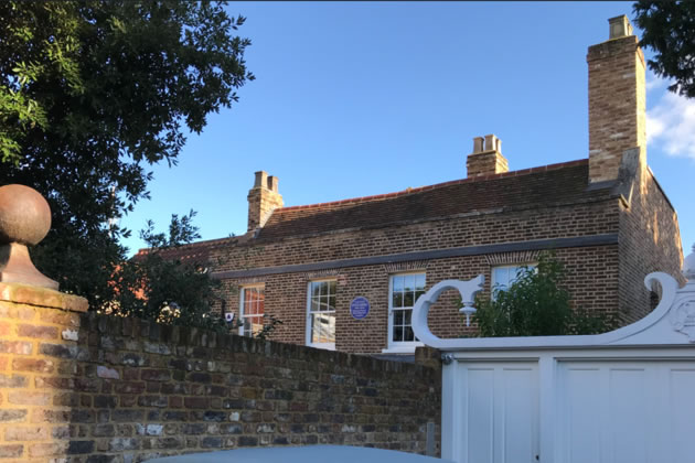 The house where the artist lived on Stamford Brook Road