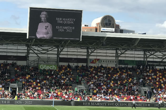 The Queen remembered before rugby fixture at the Gtech Community Stadium