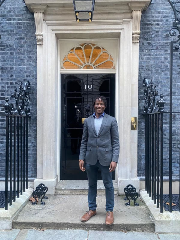 Cllr Ron Mushiso outside 10 Downing Street 