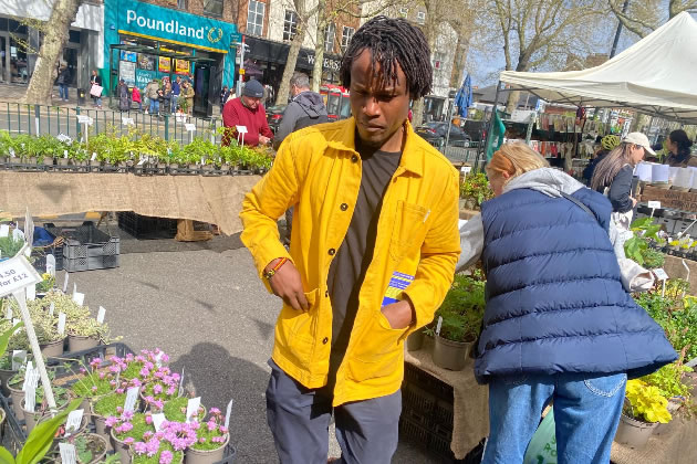 Cllr Ron Mushiso at a recent flower market in Chiswick 