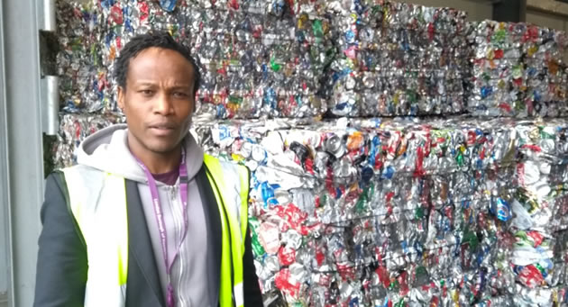 ron mushiso at recycling centre 