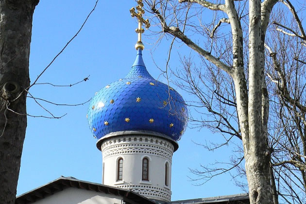 The dome of the Russian Orthodox Church in Chiswick 