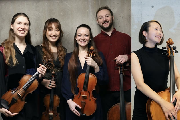 Left: The Salomé Quartet. Right: Shizuku Tatsuno