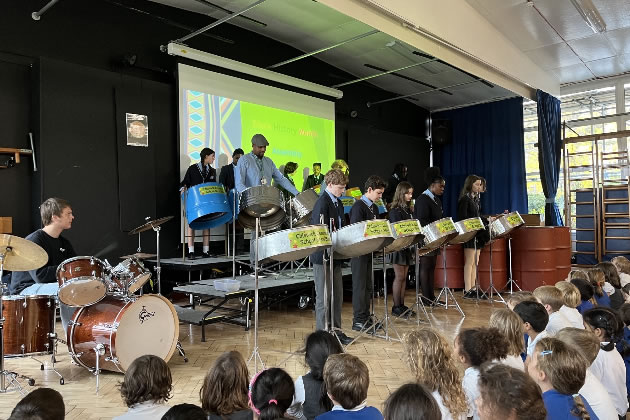 One of Chiswick School's steel bands