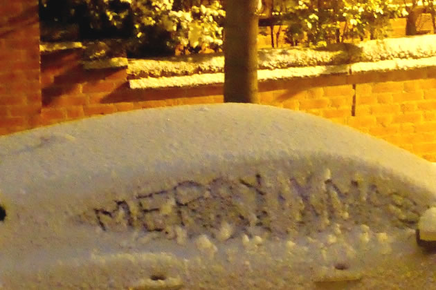 A car in Marlborough Crescent after the snow. Picture: Lynda Fisher