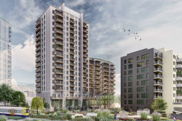 A visualisation of the tower block in South Acton from the developer's planning submission 