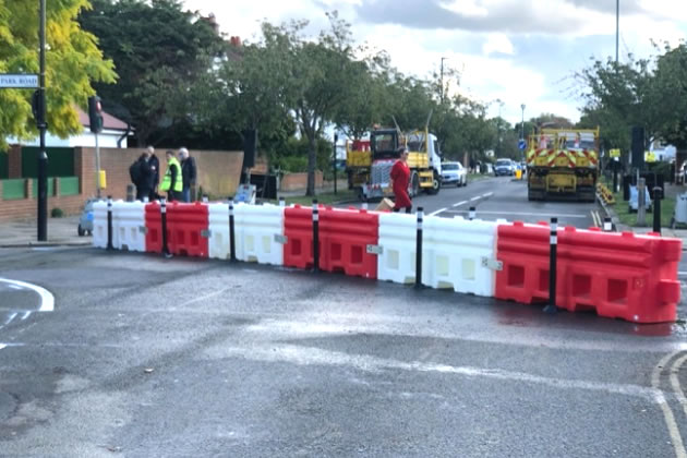 The new barrier at the junction of Staveley Road and Park Road 