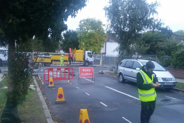 Staveley Road Works Begun Overnight